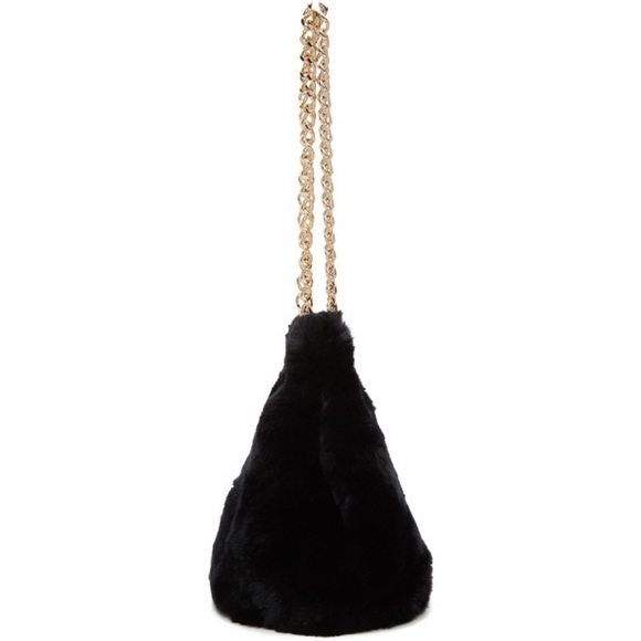 Yves Salomon Handbags - Yves Salomon black fur bucket bag SSENSE exclusive